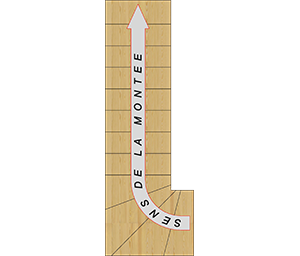 Escalier 1/4 tournant droit bas