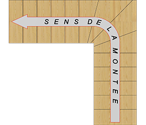 Escalier 1/4 tournant gauche