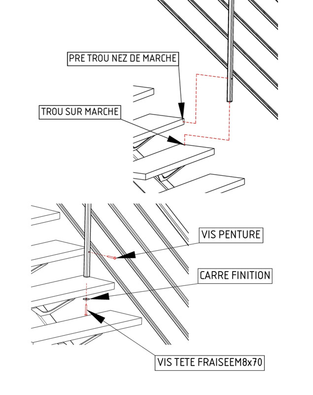 Montage des gardes corps